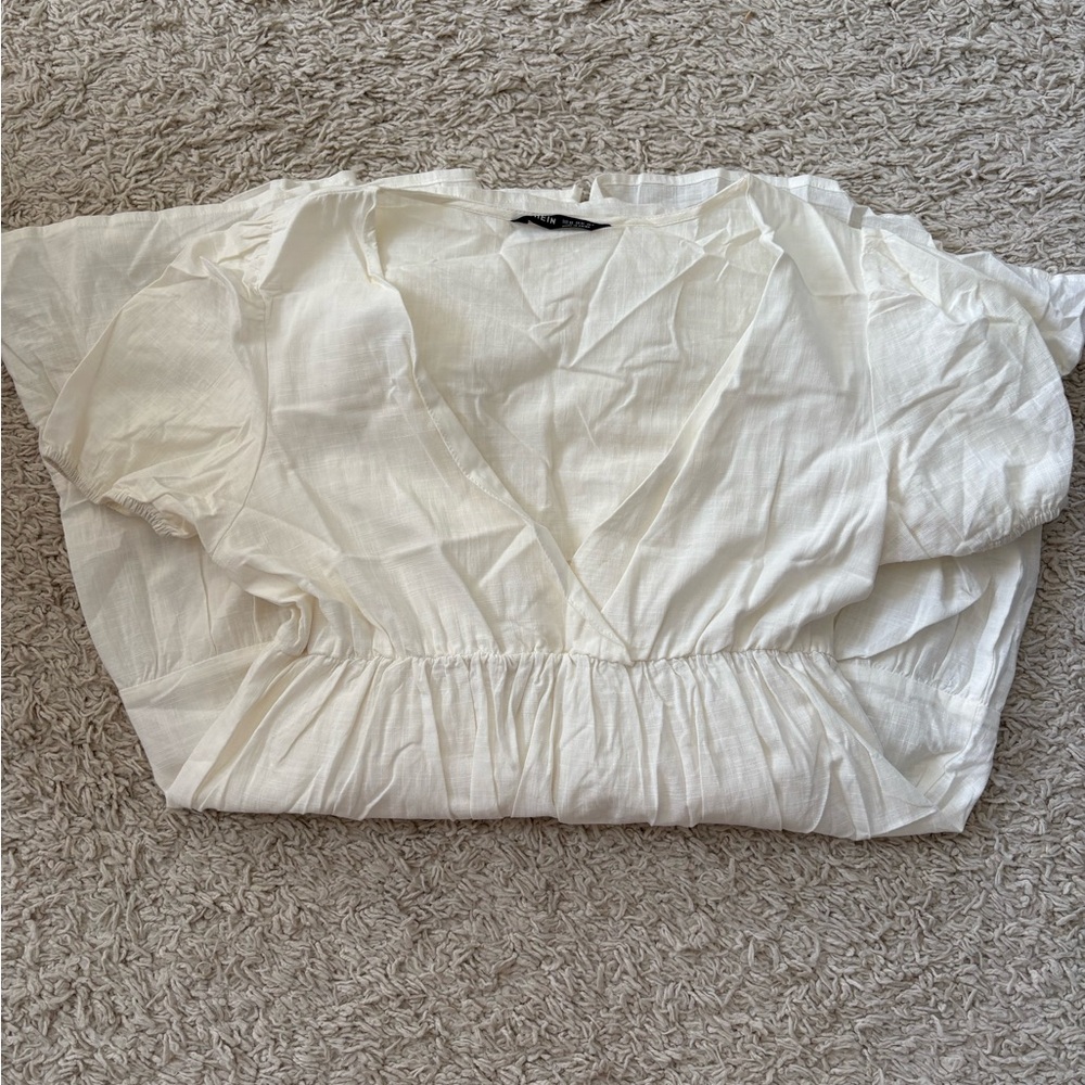 SHEIN Cream V-Neck Dress